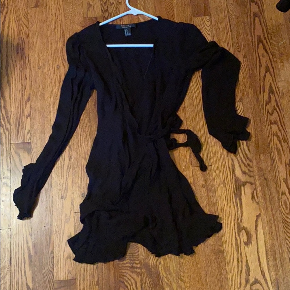Black wrap around dress